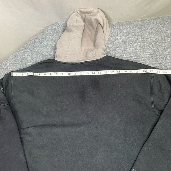 Quicksilver Hoodie Men’s Large Logo Graffiti Ribbed Casual Skater Black Grey - Picture 13 of 13